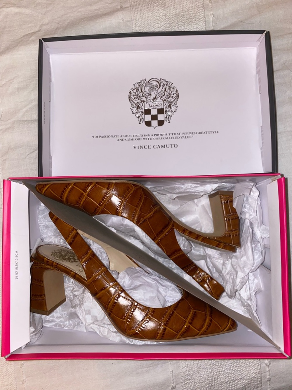 Vince Camuto Brown Sling Backs - Picture 3 of 6